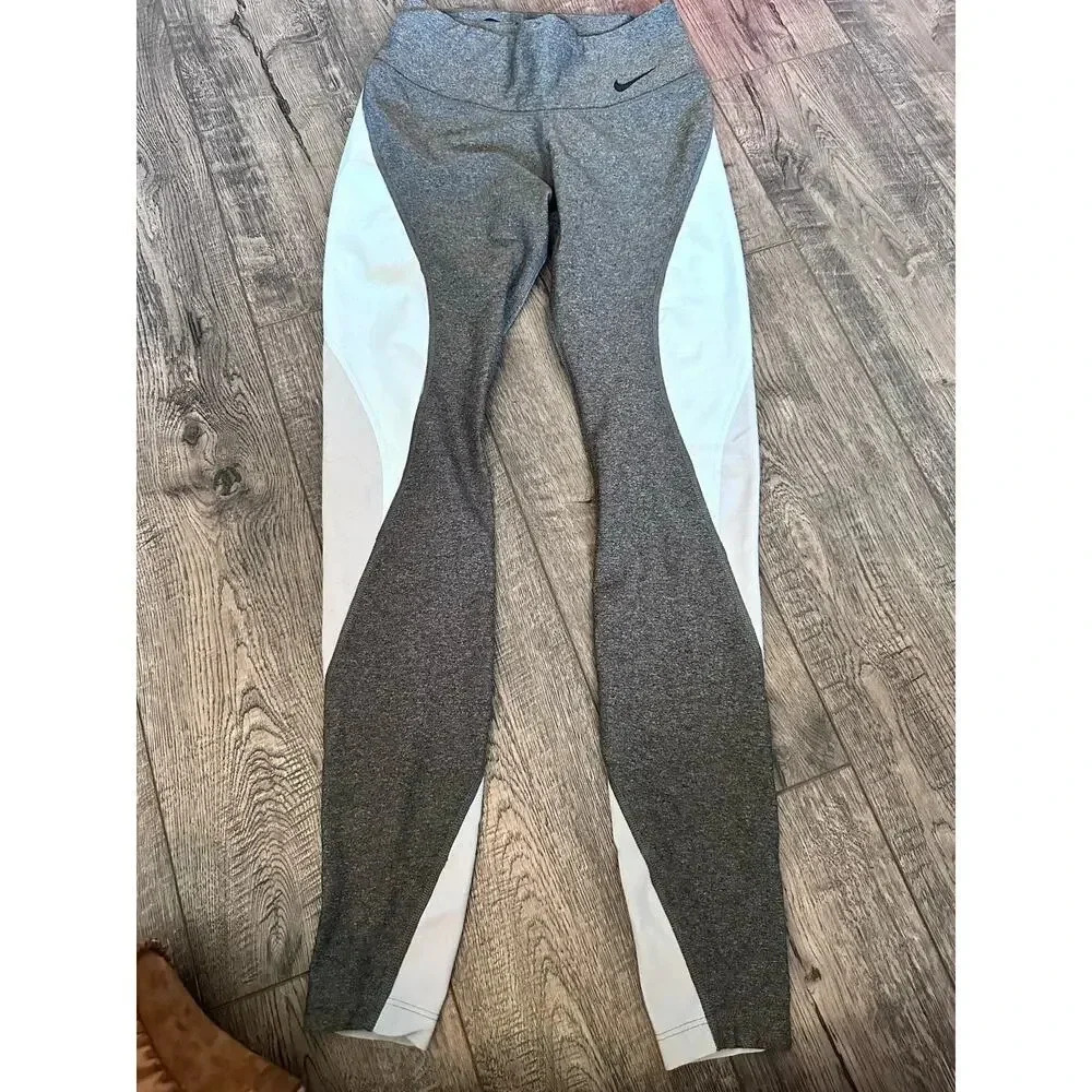 Nike Gray & Blue Legend Dri-Fit Leggings Pant Size XS